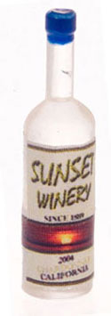Dollhouse Miniature Sunset White Wine Bottles